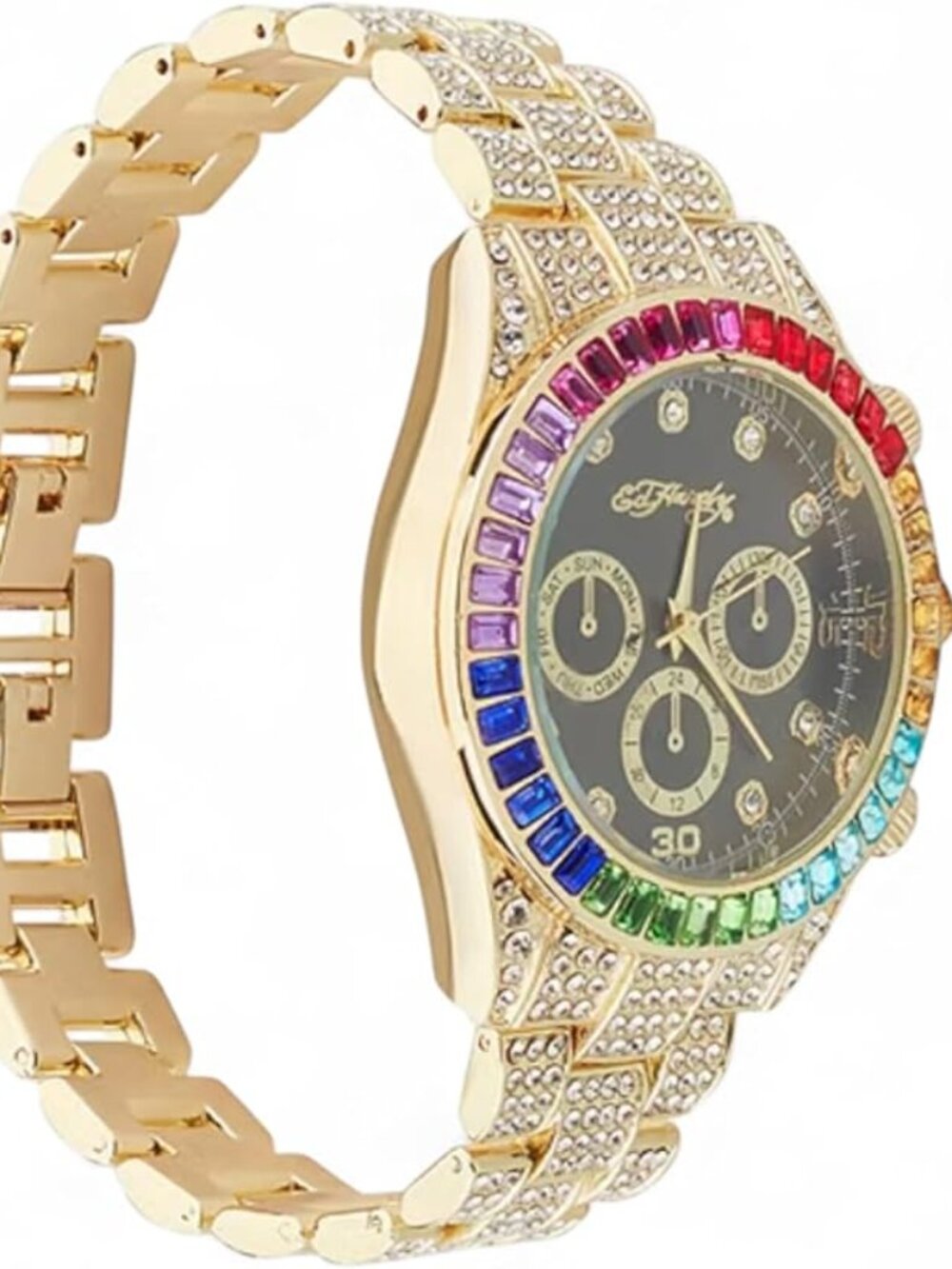 Ed Hardy Women's Gold Tone Bracelet Watch Rainbow